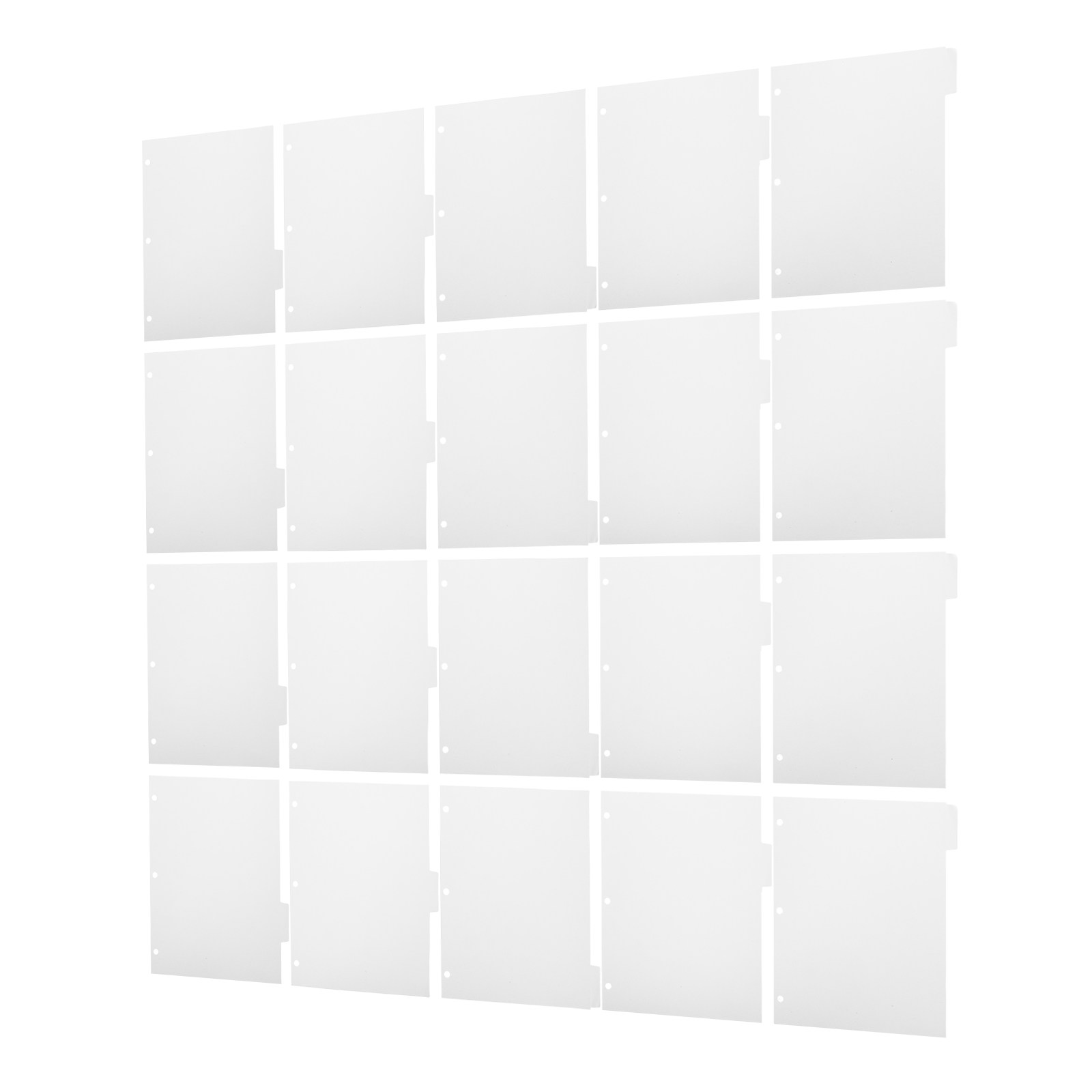 Index Tab Divider - 4세트 빈 페이지 분할기 11x9 화이트