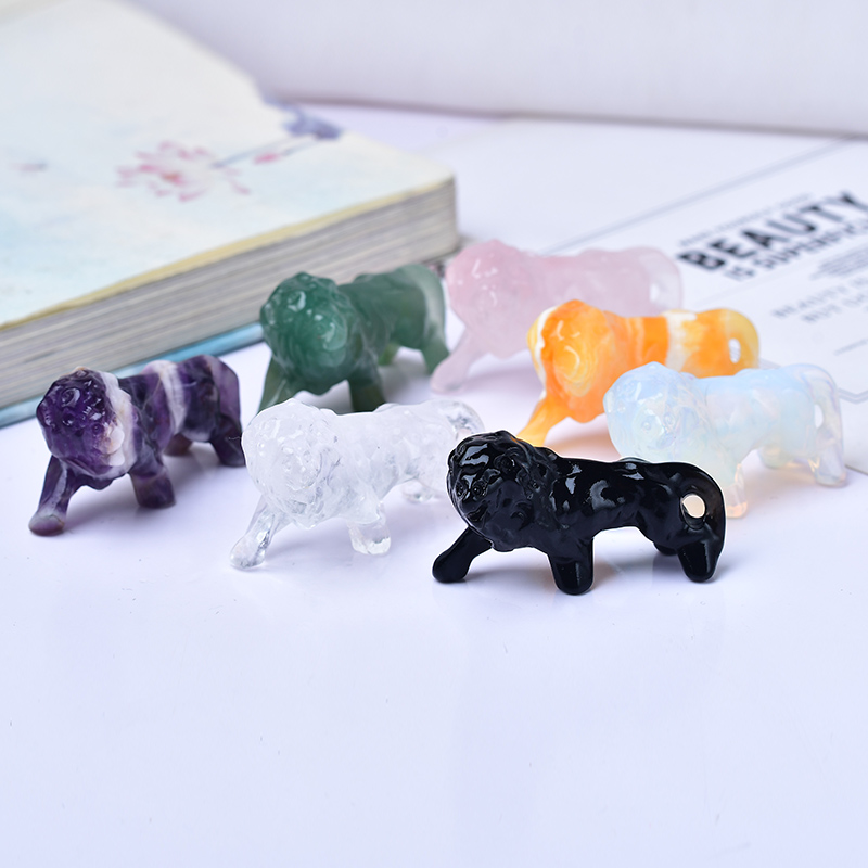 Lion Stationery & Office Supply(Kunshan)Co.Ltd - 천연 크리스탈 흑요석 사자. 선물로 적합한