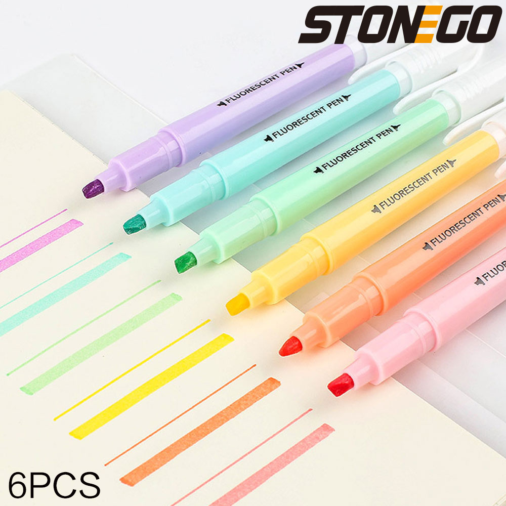 STONEGO 듀얼 팁 하이라이터 세트, 형광 마커,  - Highlighter Set Pastel 리뷰 및 가격