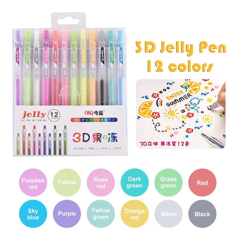 3D 입체 젤리 펜 컬러 젤 펜, 학생용 귀여운 펜,  - Gel Ink Pen Set 리뷰 및 가격