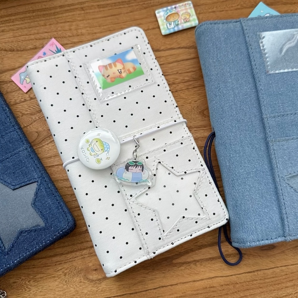 A6 폴카 도트 천 바인더 노트 6홀 루즈리프 휴대용  - Graph Paper Pad 리뷰 및 가격