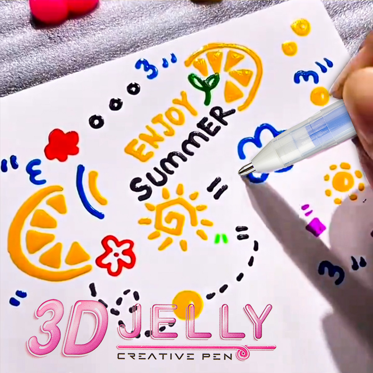 샨즈 12색 3D 젤리 젤 펜 세트, 1.0mm 굵은  - Gel Ink Pen Set 리뷰 및 가격