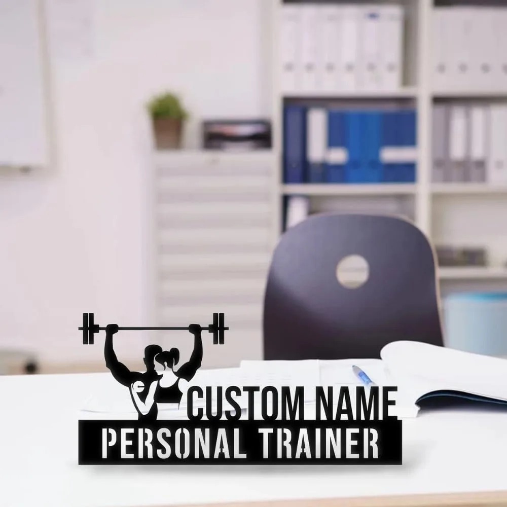 맞춤 각인 개인 트레이너 금속 데스크 명판 프리미엄 메 - Desk Name Plate 리뷰 및 가격