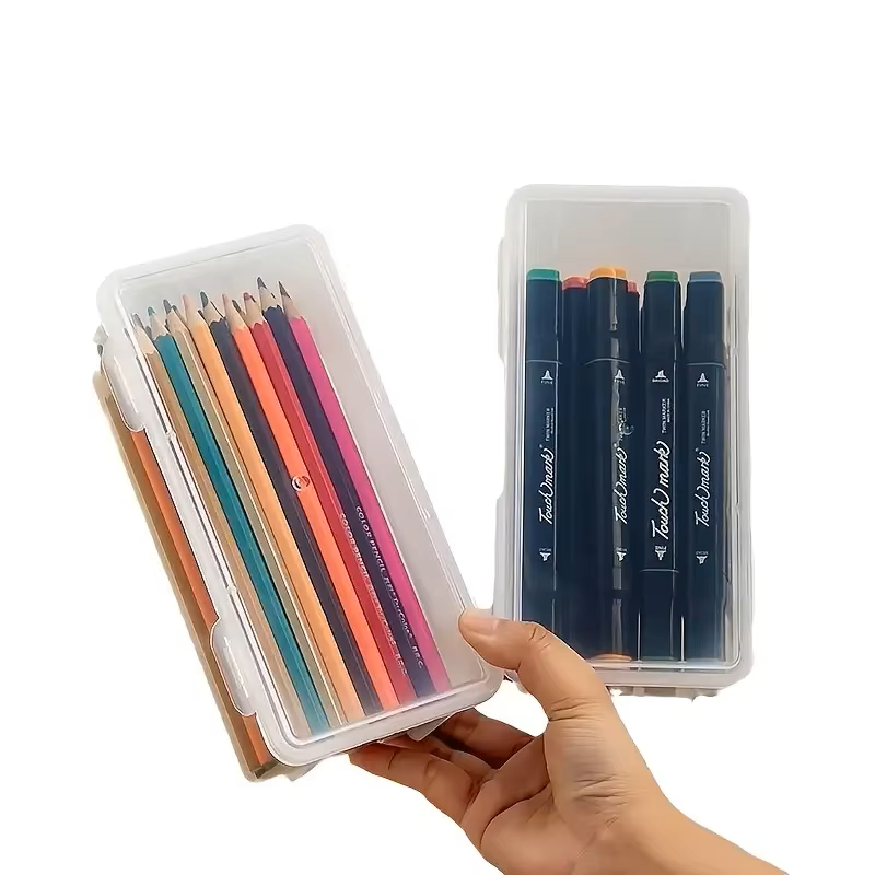 뚜껑이 있는 대형 투명 PP 수납함 4개, 사무용품,  - Stationery Office Supply Store 리뷰 및 가격