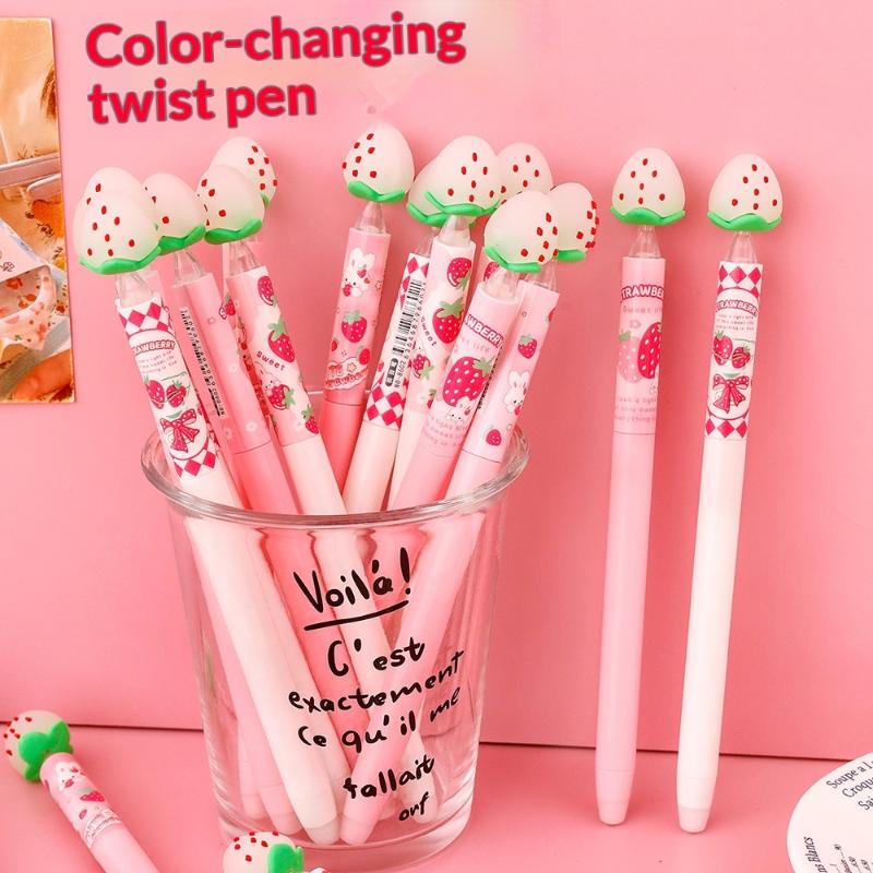 딸기 디자인 지워지는 젤 펜 세트, 빛에 민감한 색상  - Gel Ink Pen Set 리뷰 및 가격