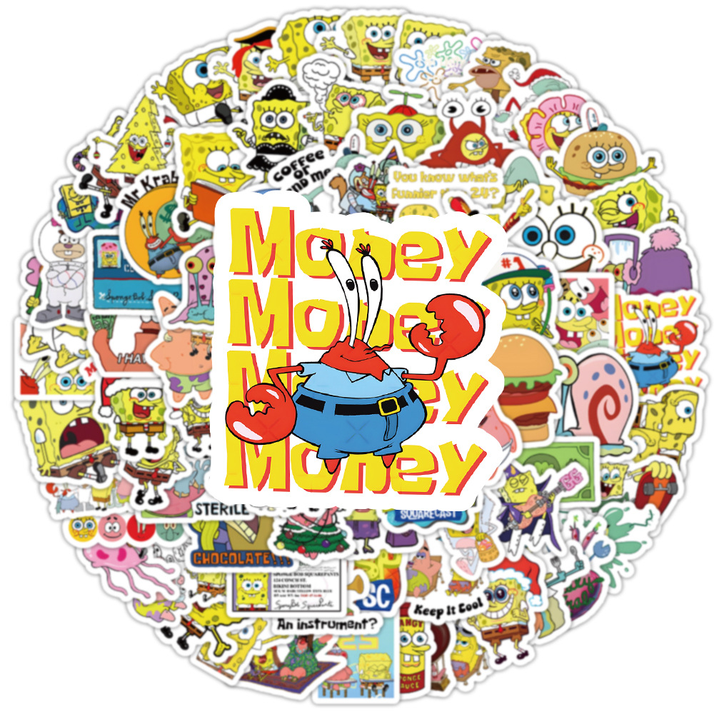 100pcs Kawaii SpongeBob 만화 Squ - Memo Pad Sticky 리뷰 및 가격
