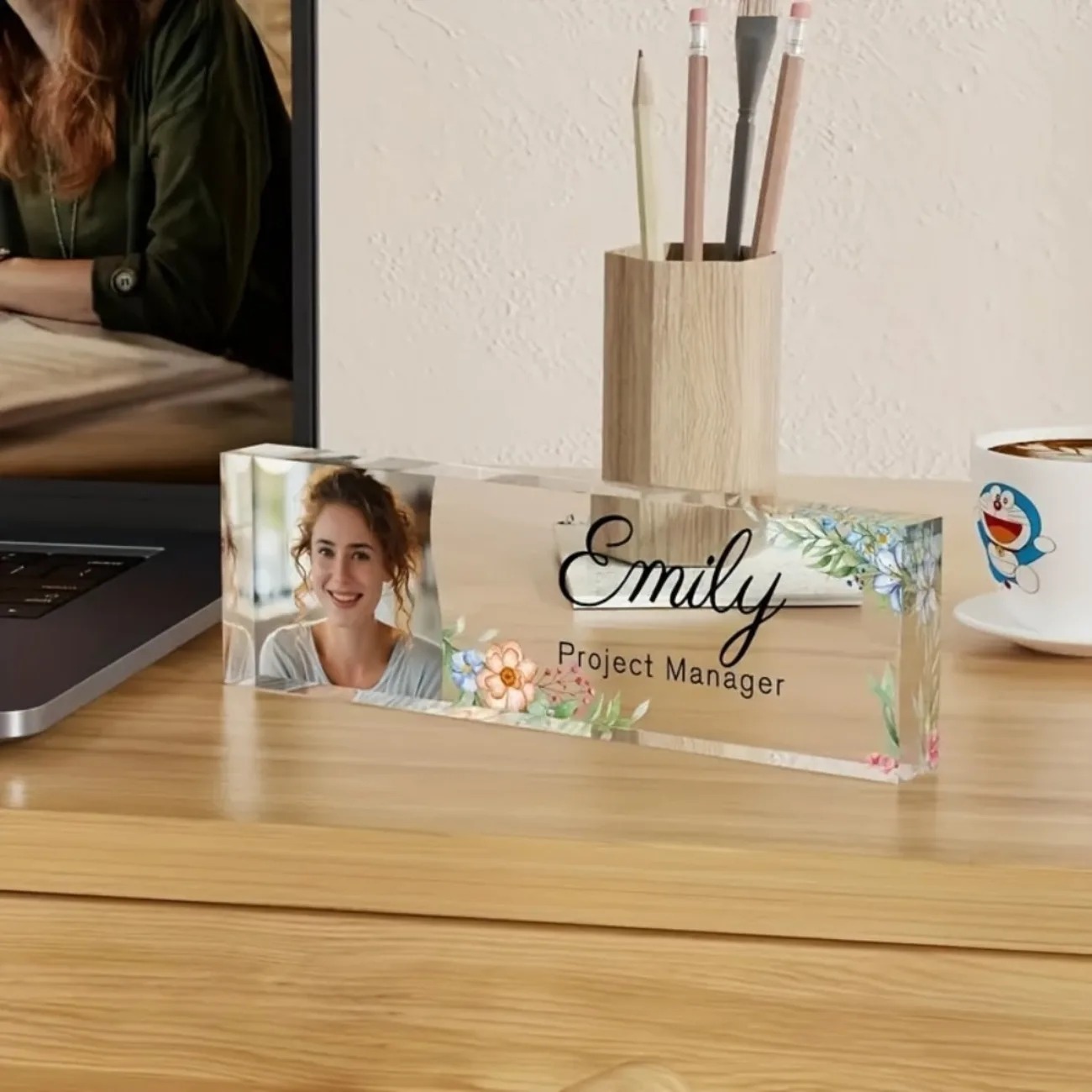 1개 맞춤형 꽃무늬 아크릴 데스크 명패, 맞춤형 영어  - Desk Name Plate 리뷰 및 가격
