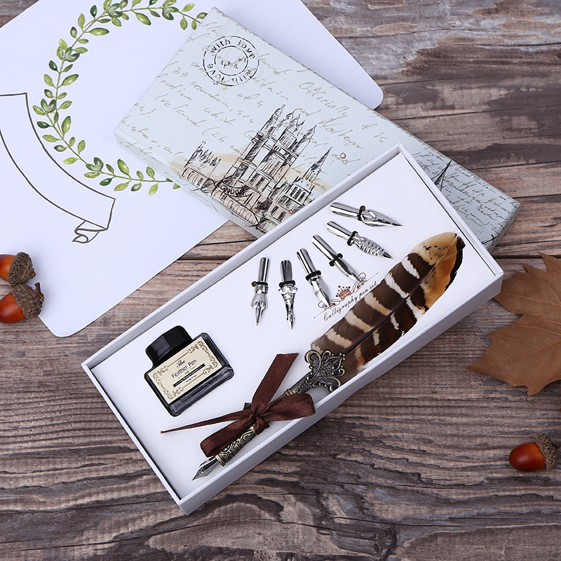 레트로 깃털 딥펜 필기 잉크 세트 예술 공예 DIY 학 - Fountain Pen Ink 리뷰 및 가격