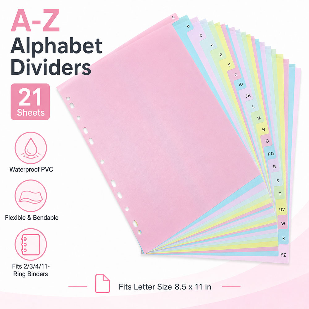 21매 A-Z 알파벳 바인더 디바이더, 방수 PVC 인 - Index Tab Divider 리뷰 및 가격