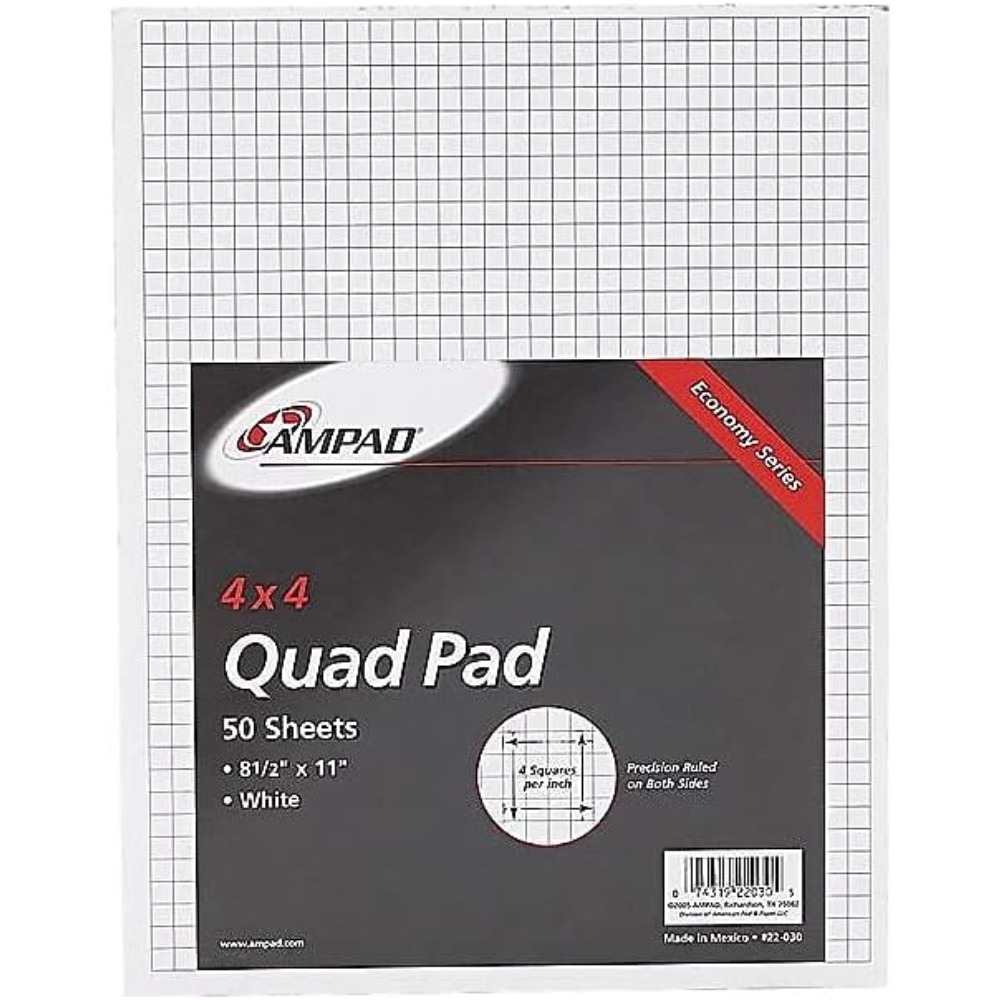쿼드 룰드 그래프 용지 패드 8.5x11인치, 50매, - Graph Paper Pad 리뷰 및 가격