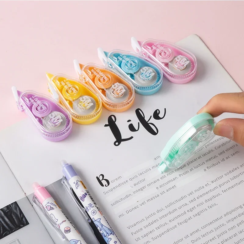 6 개/대 화이트 아웃 교정 테이프 여러 색상 학생 카 - Correction Tape Roller 리뷰 및 가격