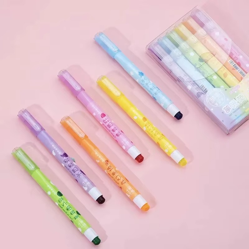 6 색/세트 파스텔 젤 형광펜 향수 성경 형광펜 블리드 - Highlighter Set Pastel 리뷰 및 가격
