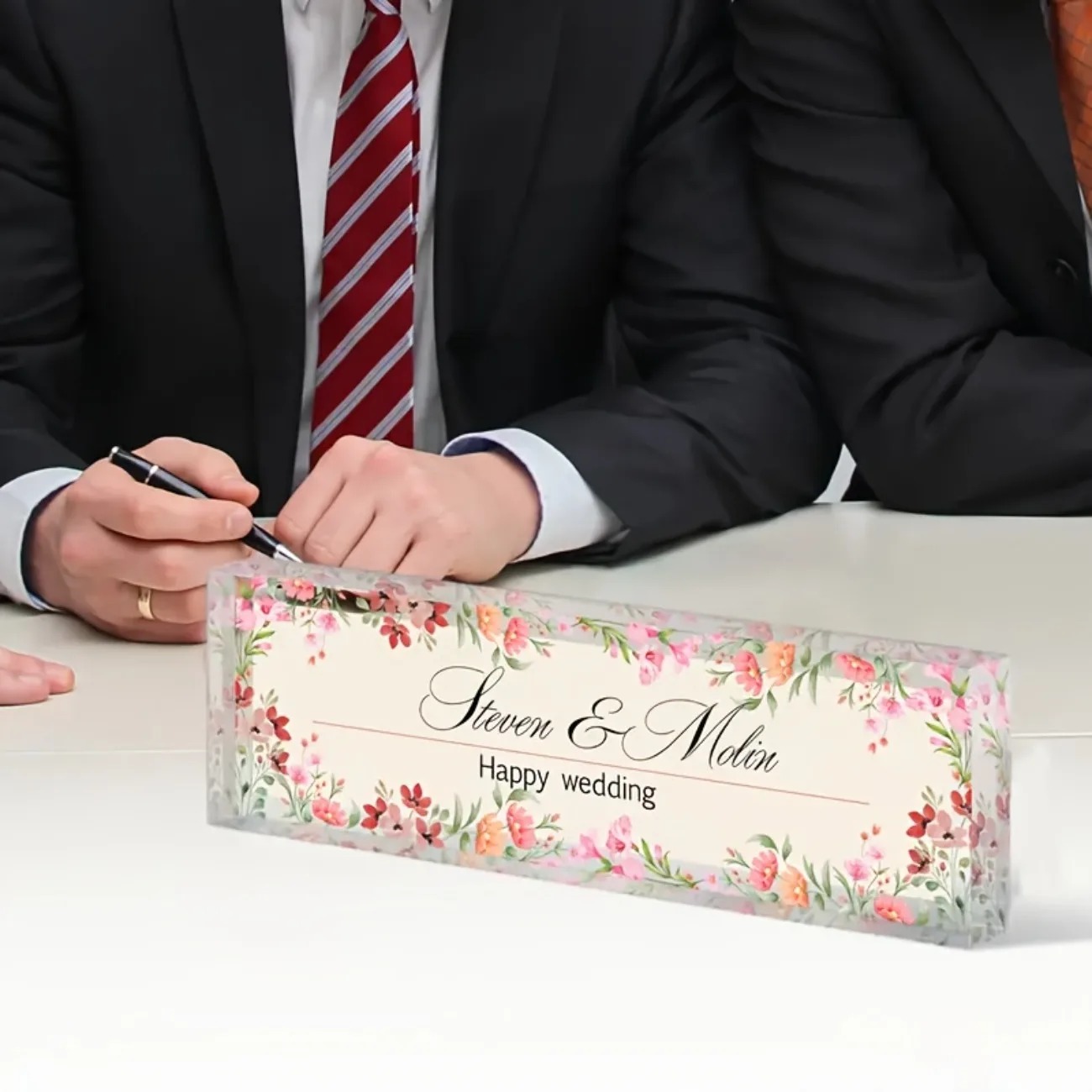 맞춤형 2D 아크릴 데스크 네임 플레이트, 화려한 꽃무 - Desk Name Plate 리뷰 및 가격